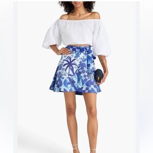 New Farm Rio printed flower wrap skirt